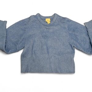 H&M Mohair Wool Blend Fuzzy Sweater Blue Soft Knit Pullover Small S Cozy Furry